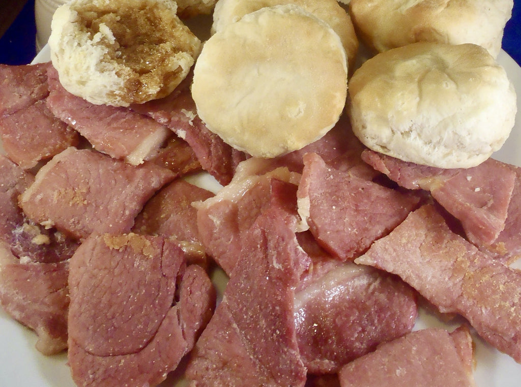 Father's Biscuit Ham Slices with Biscuits and Molasses 