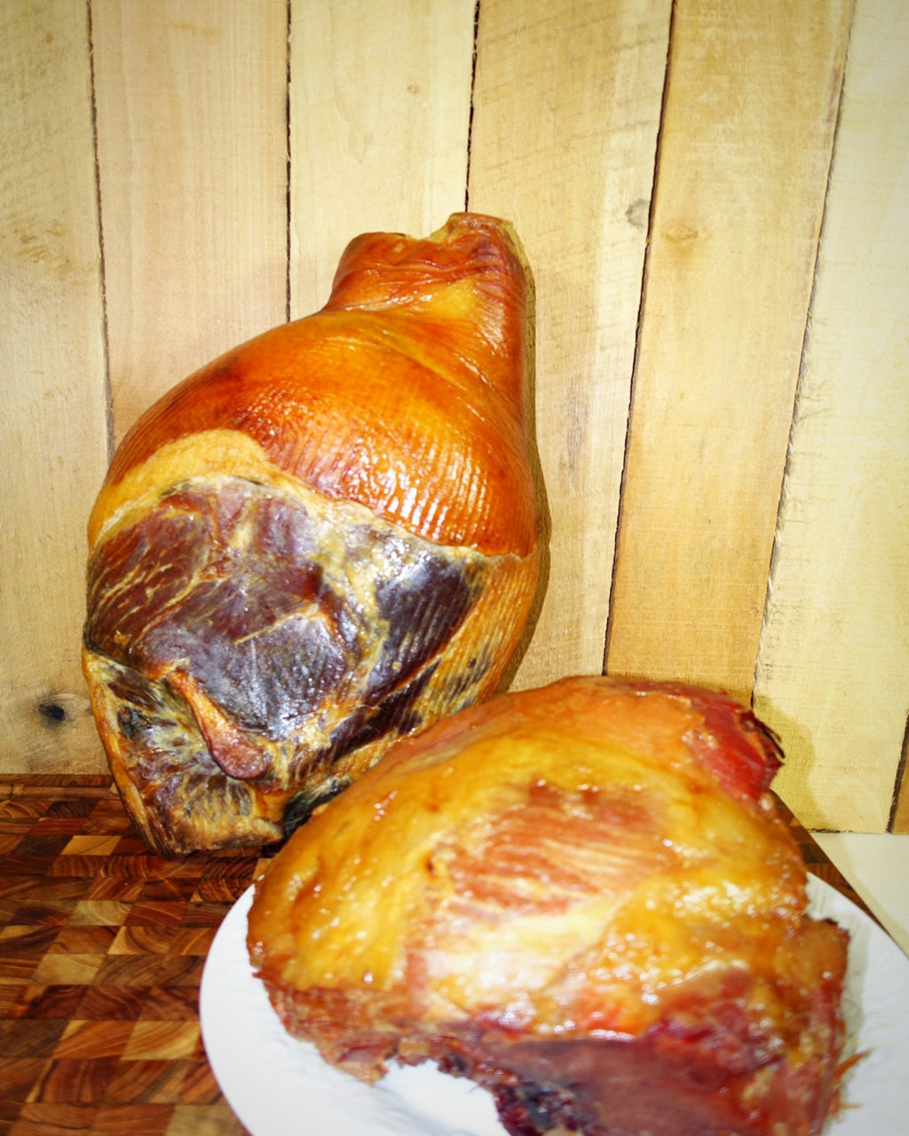 Father's FULLY Cooked Country Ham Before and After Cooking