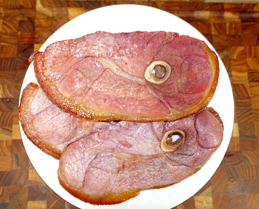 CENTER AND END WITH RIND ON COUNTRY HAM SLICES